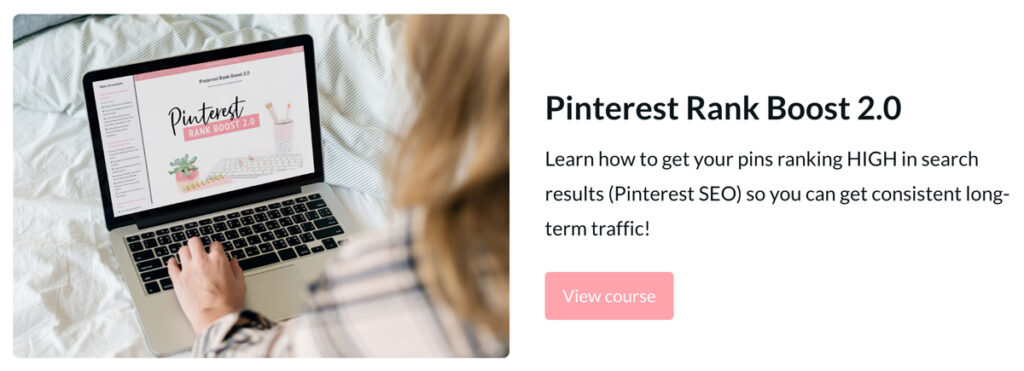 Screenshot of Pinterest Rank Boost 2.0 Pinterest SEO Course