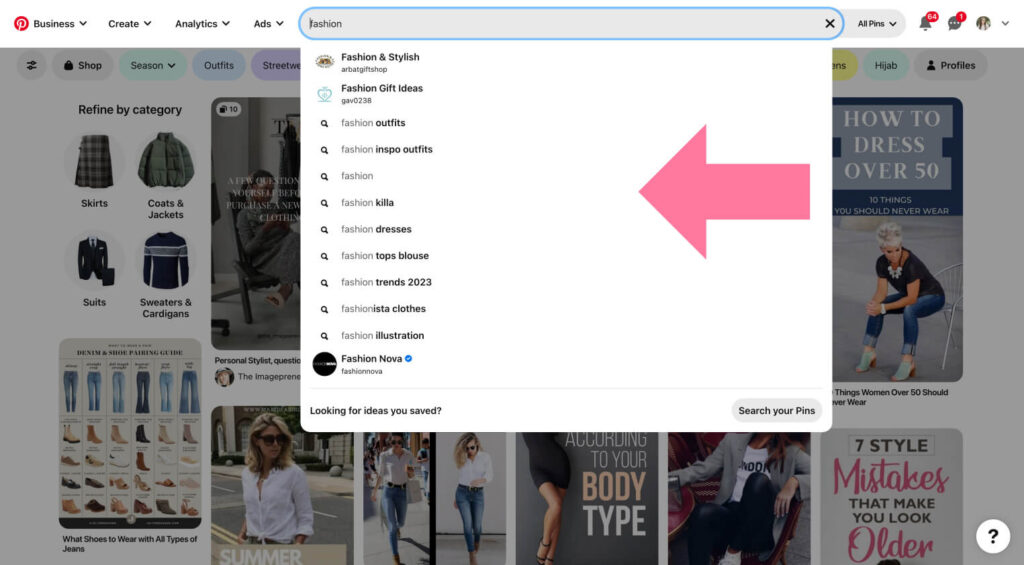 Guided Search for Pinterest Board Selection